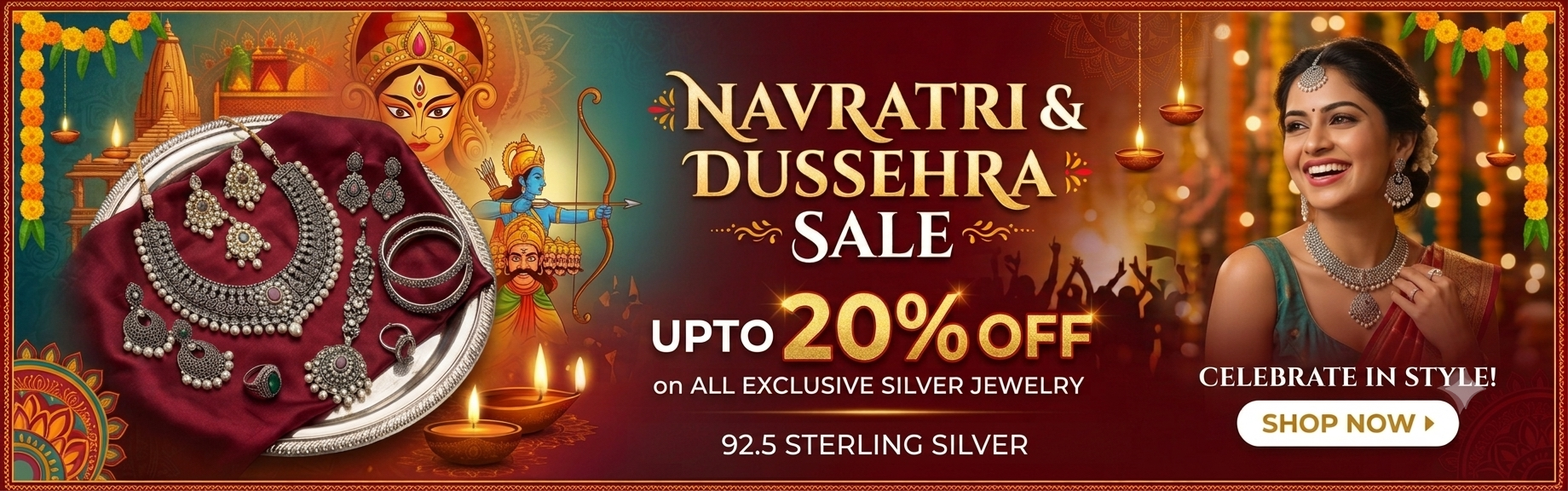 navratri and dussera sale on jewelry silver jewekry sale