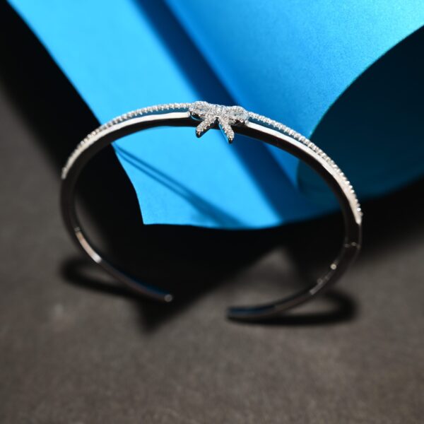 Silver minimalist kada bracelet