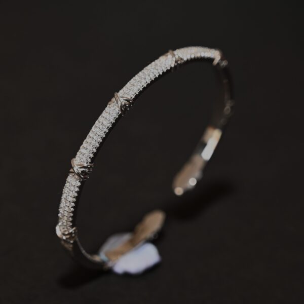 Silver CZ Studded Kada