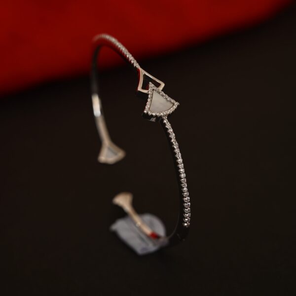 minimal silver kada bracelet | adjustable bracelet