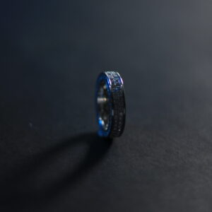 Shiny ring on dark background.