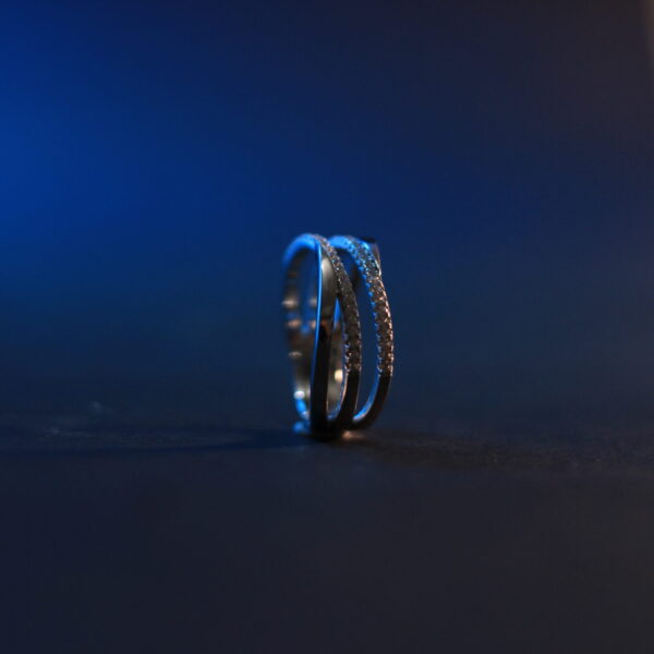 925 sterling silver 3 layer band ring for women's and girls