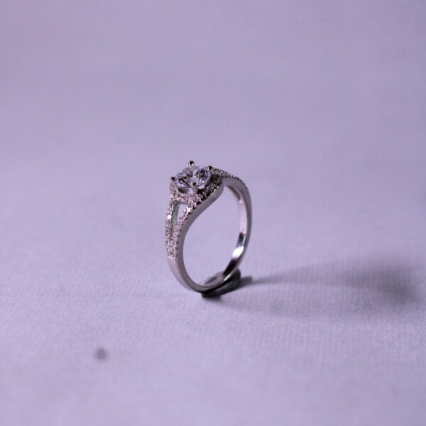 Silver Floral Oxidized Ring