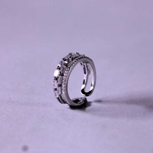 925 Sterling Open Stone Ring Band for girls and womens