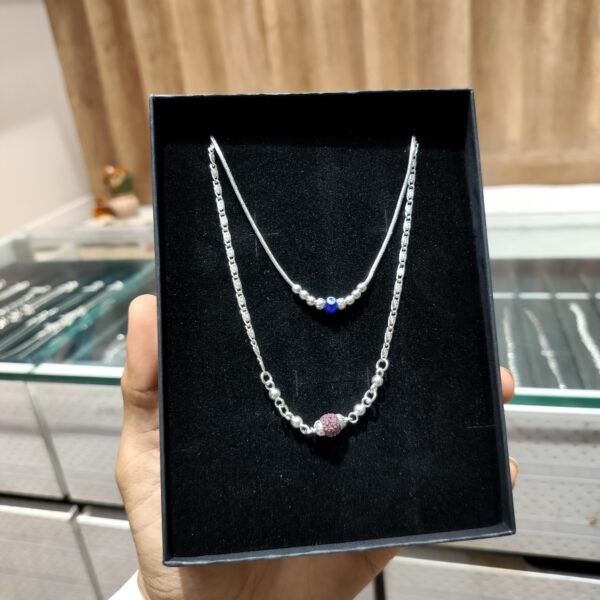 Silver Rudraksha and Evil eye chain set for both | couple jewelry