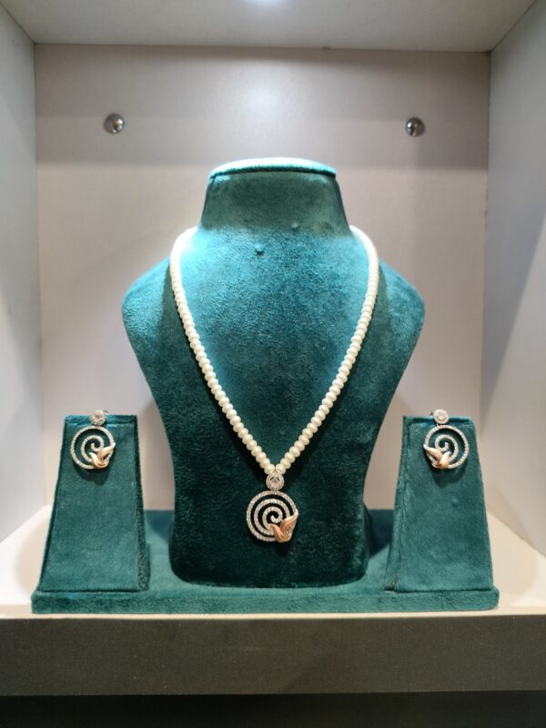 925 sterling silver Beaded pendant set for women's and girls