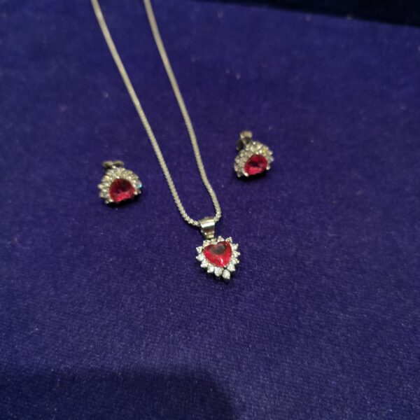 925 sterling silver heart pendant set for girls and womens
