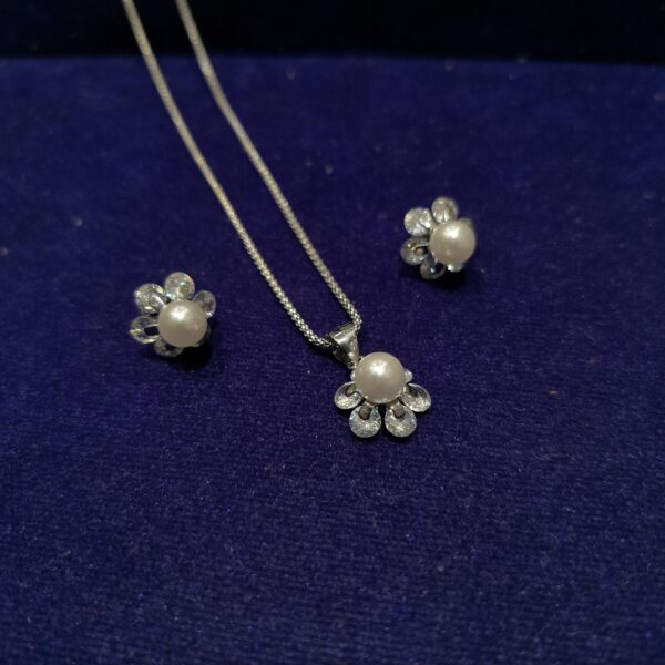 925 sterling silver pearl pendant set for girls and womens