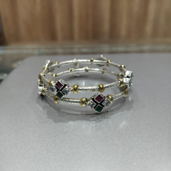 Square Gold plated pair of bangles 
best gift for her