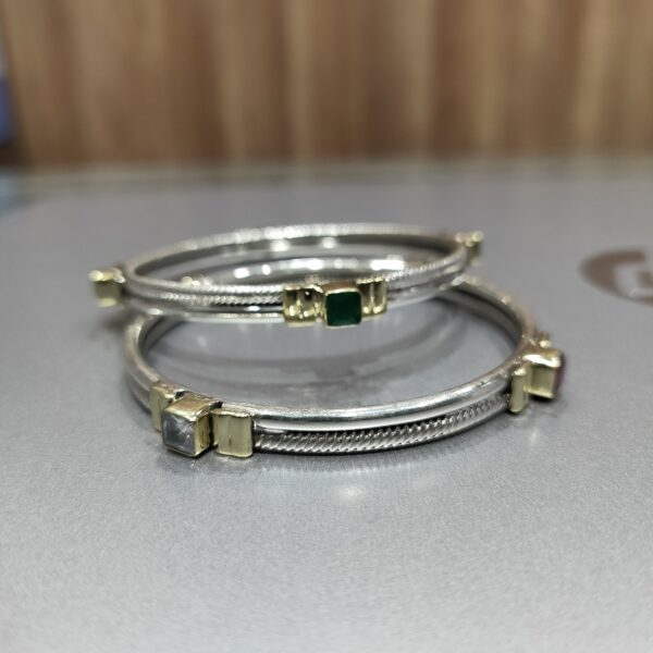 Princess cut stone pair of bangles for Elite women's
